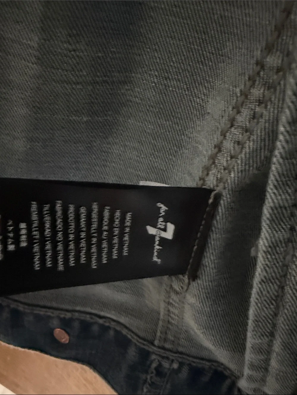 7 For All Mankind Men's Gray Denim Jacket - Button Front